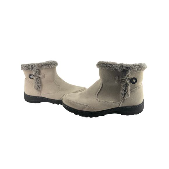 Khombu Women's Iris Plush Faux-fur "Cream" Suede Water Repellent Boots Size 9 - Picture 1 of 9